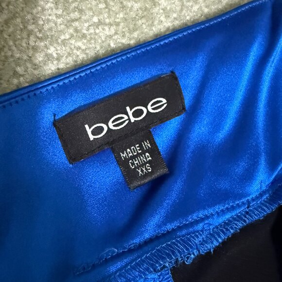bebe Electric Blue Satin Strapless Mini Dress XXS - Picture 5 of 6